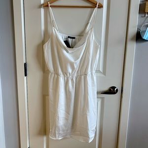 NASTY GAL WHITE COWL-NECK SATIN DRESS (new with tags!)